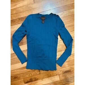 Fenn Wright Manson Women Size Small - 100% 2-Ply Cashmere Sweater teal Blue
